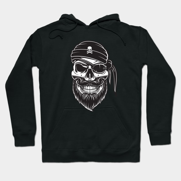 Pirate with black head scarf Hoodie by oceanys